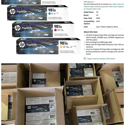 Original HP cartridges 981a, 4-Color set